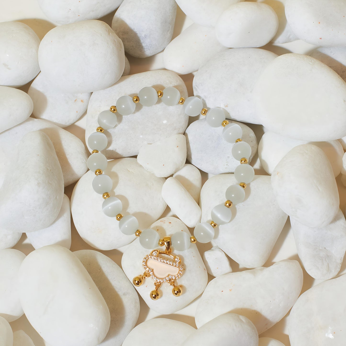 Soft Cloudstone Beaded Band by GLEAMY