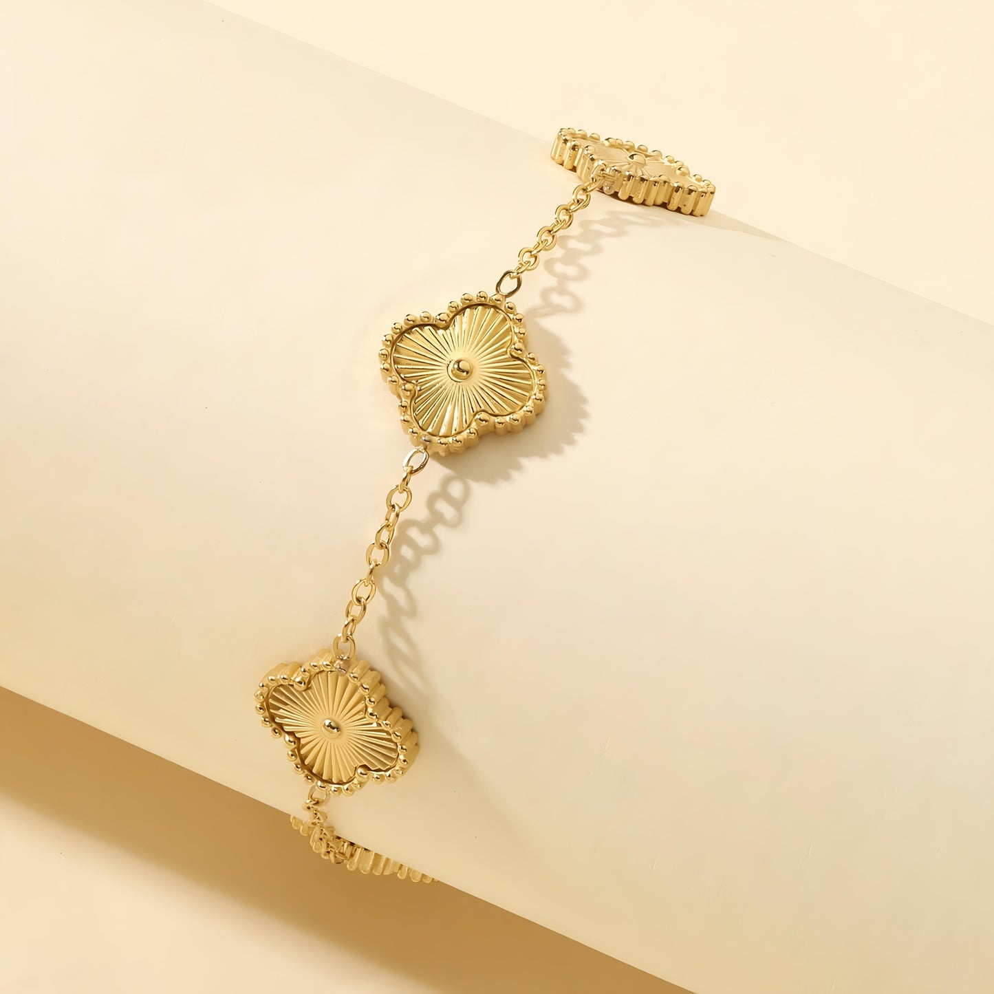 Golden Luck Leaflet Bracelet by GLEAMY