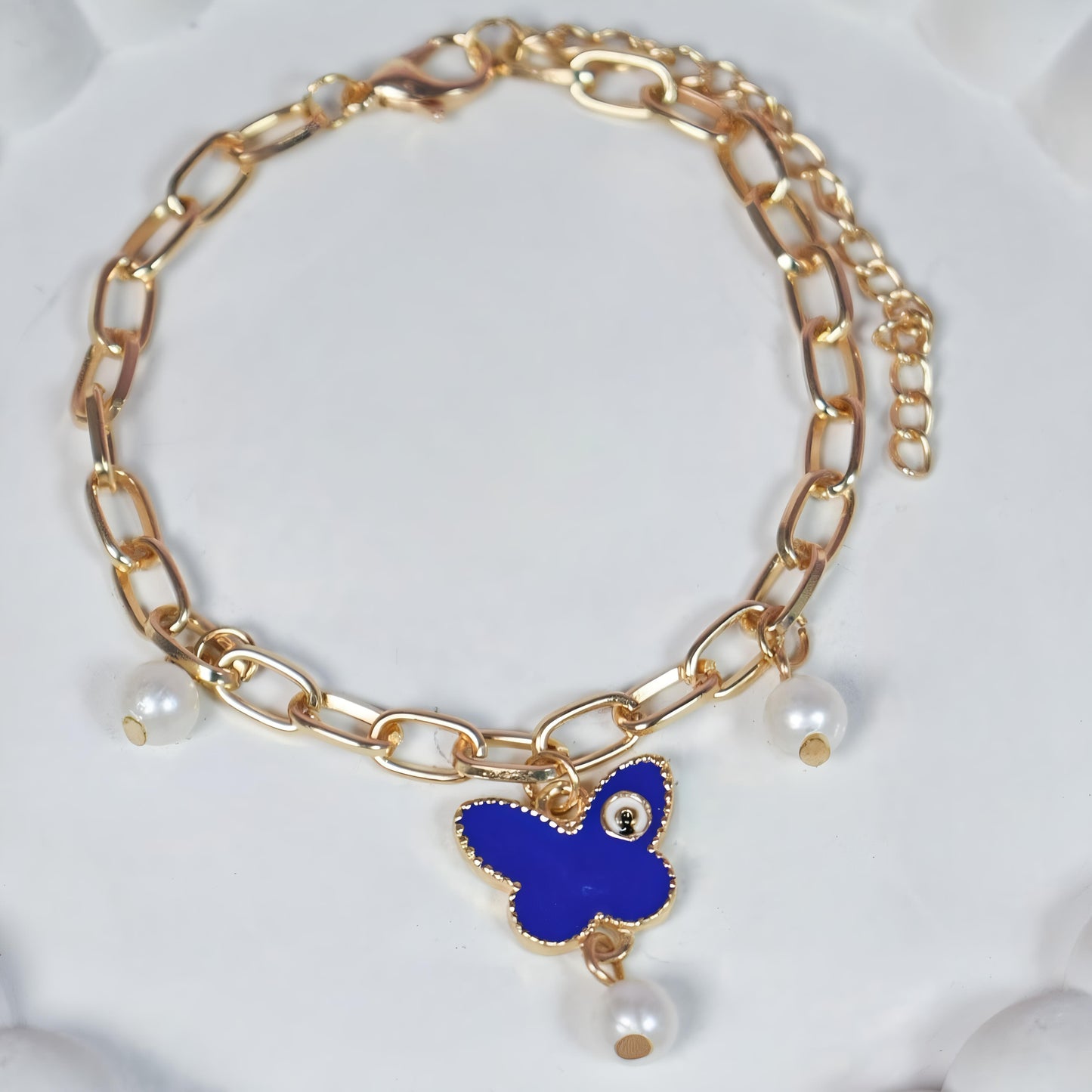 Butterfly Painted Evil Eye Bracelet by GLEAMY