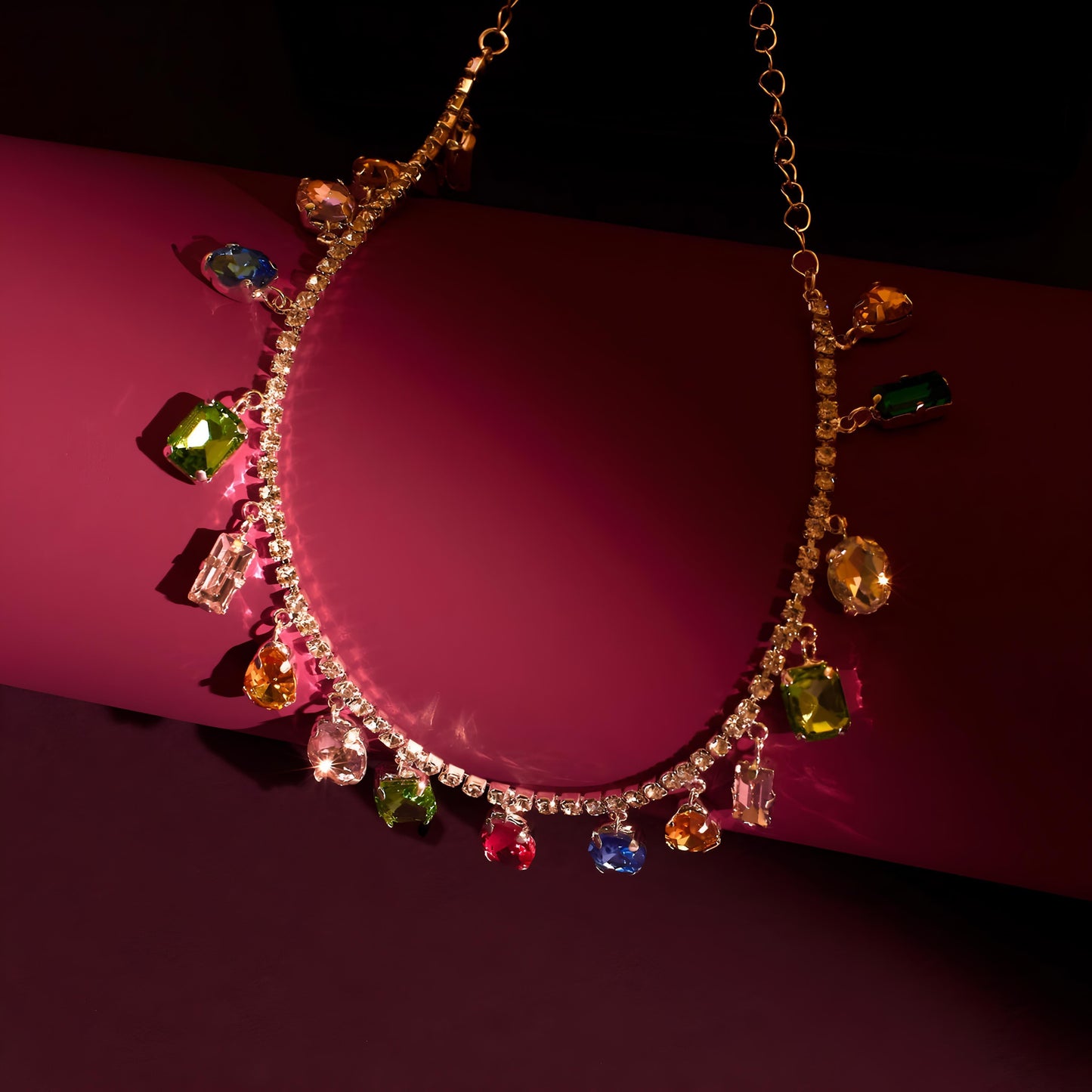 Sundara Multi Stone Necklace by GLEAMY