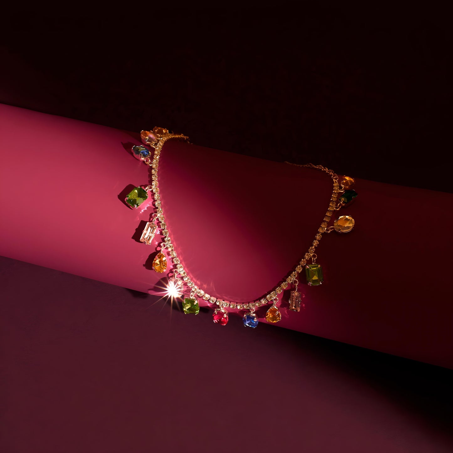 Sundara Multi Stone Necklace by GLEAMY