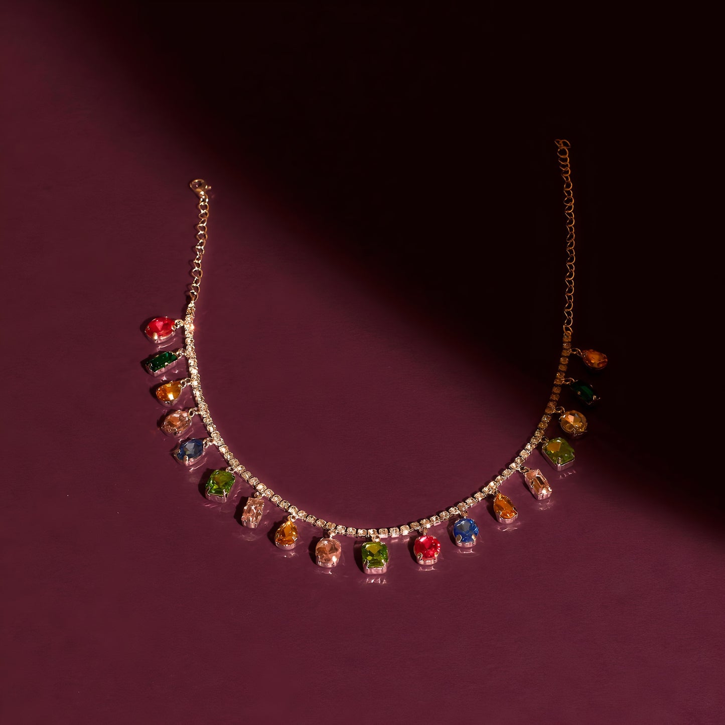 Sundara Multi Stone Necklace by GLEAMY