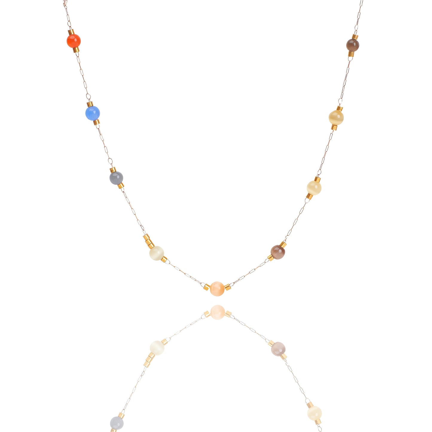 Jewel Tone Delight Rose gold Necklace by GLEAMY