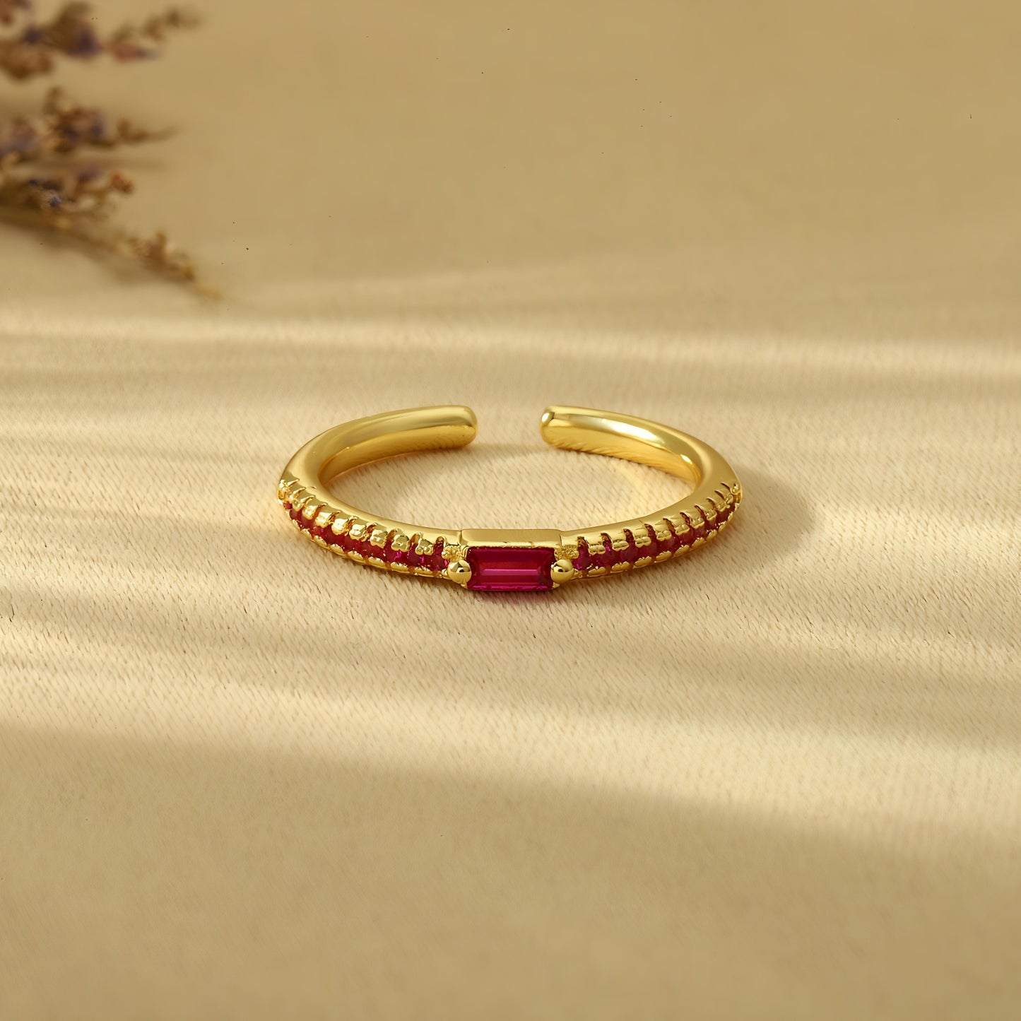 Forget Me Not Ring - Cranberry by GLEAMY