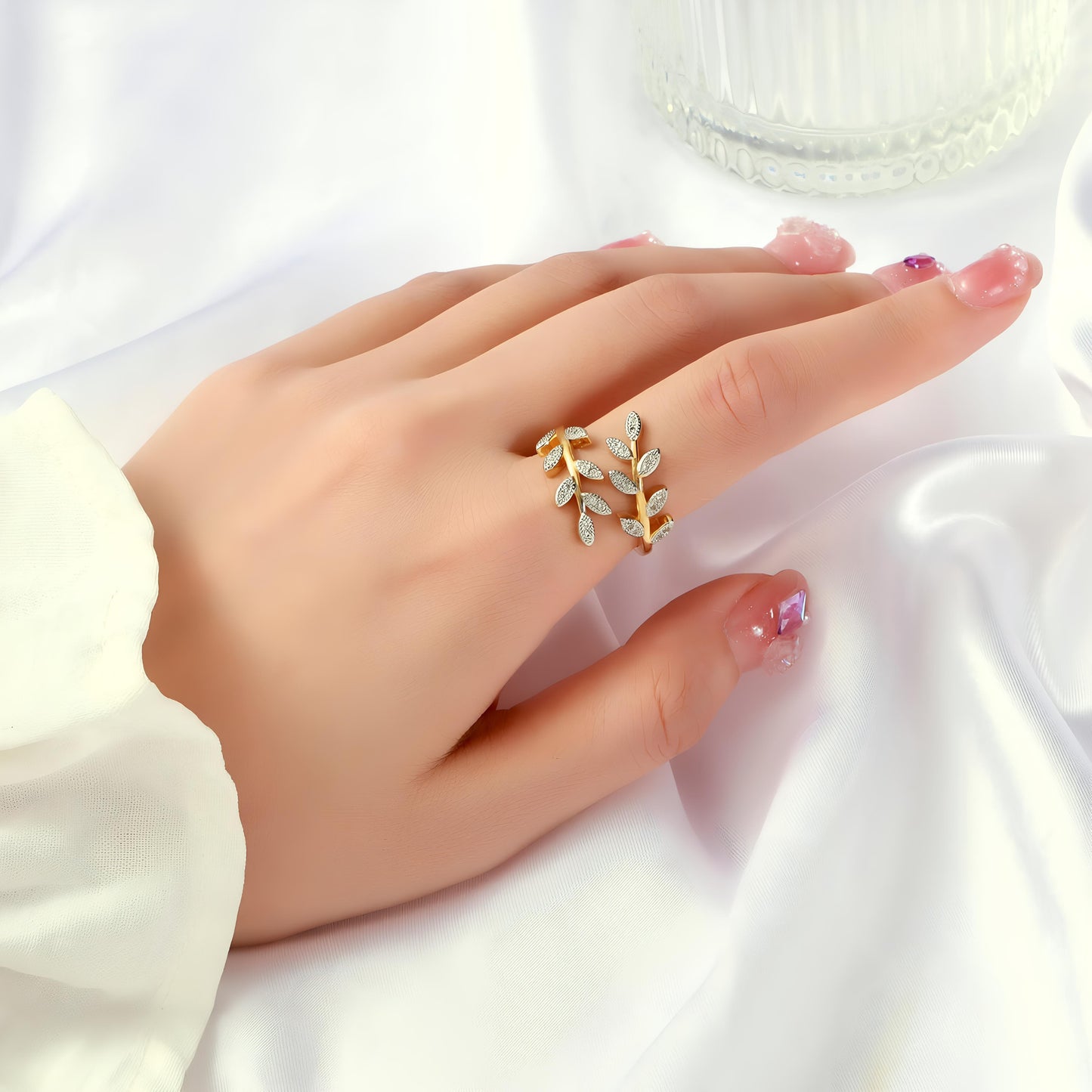 Orbit Leaf Diamond Ring by GLEAMY
