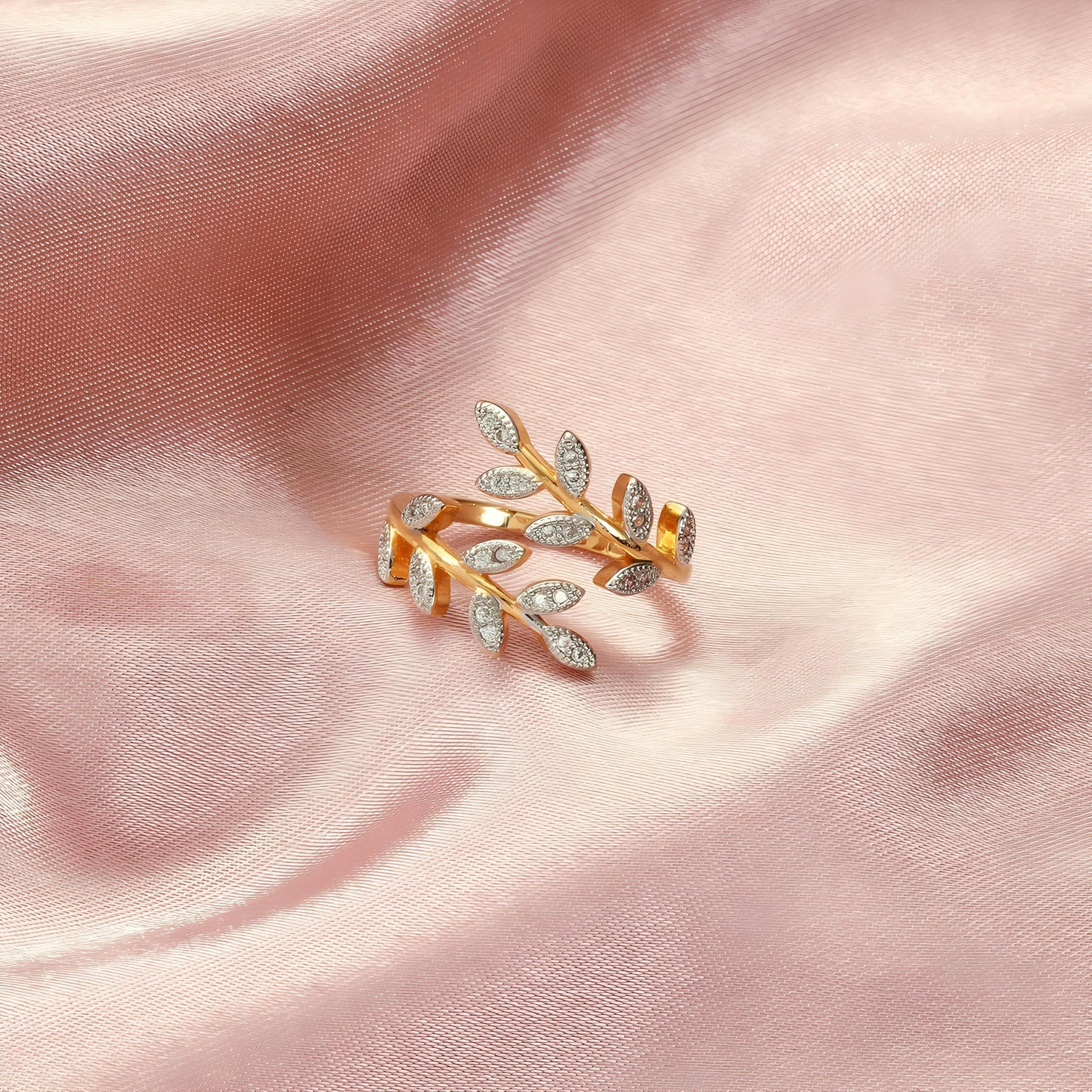 Orbit Leaf Diamond Ring by GLEAMY