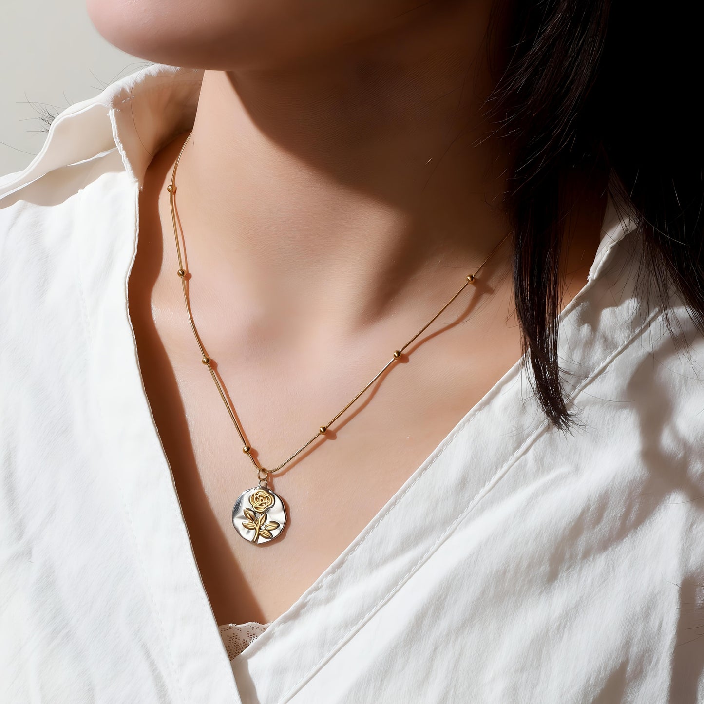 Gulaabo Gold Necklace by GLEAMY