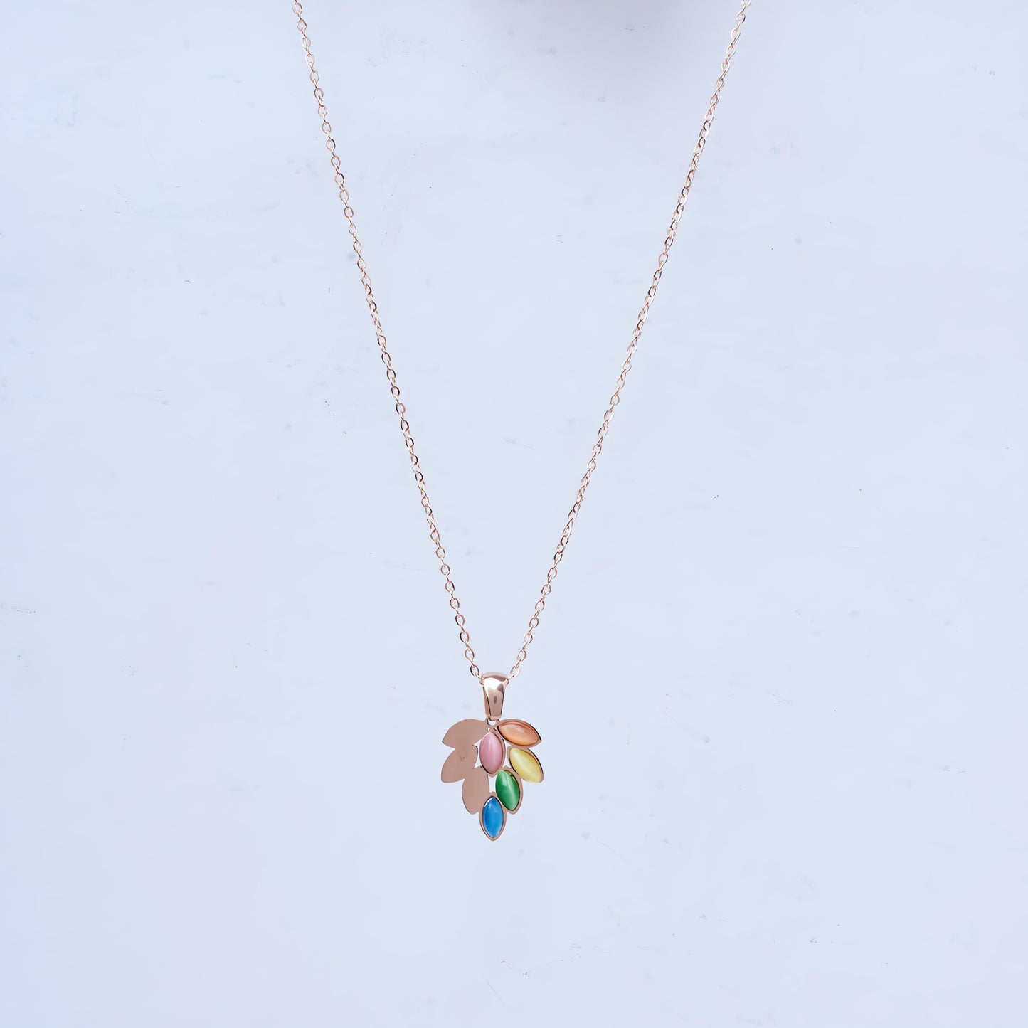 Colorful leaves Necklace by GLEAMY
