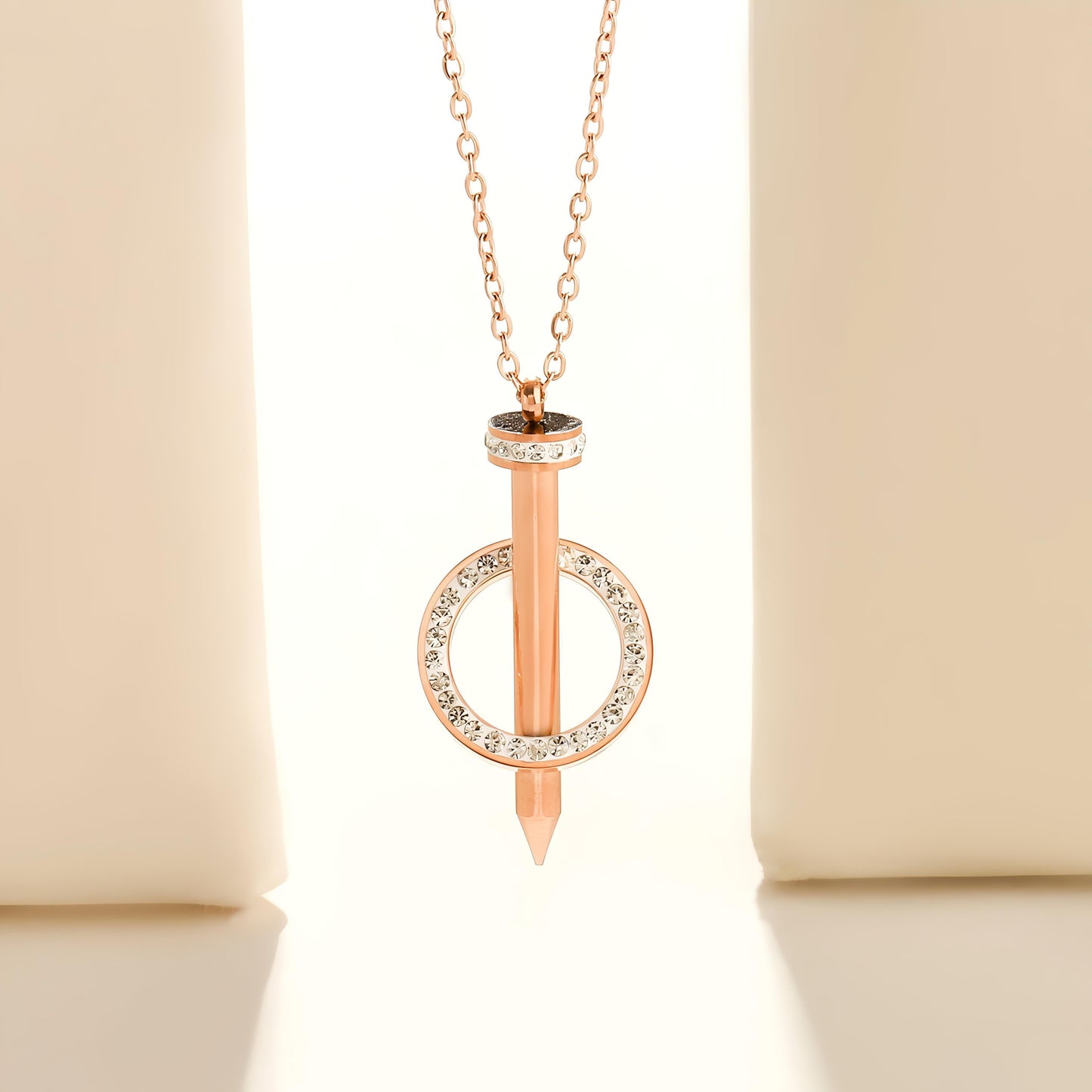 Seoul Cityscape Necklace - Rose Gold by GLEAMY