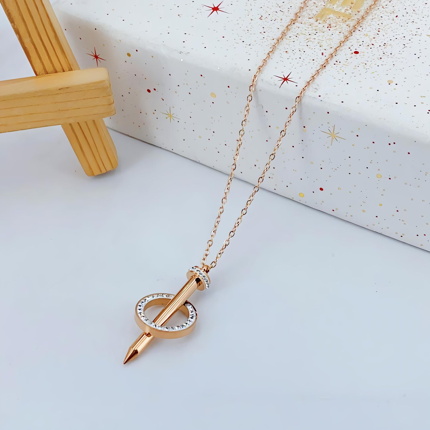 Seoul Cityscape Necklace - Rose Gold by GLEAMY