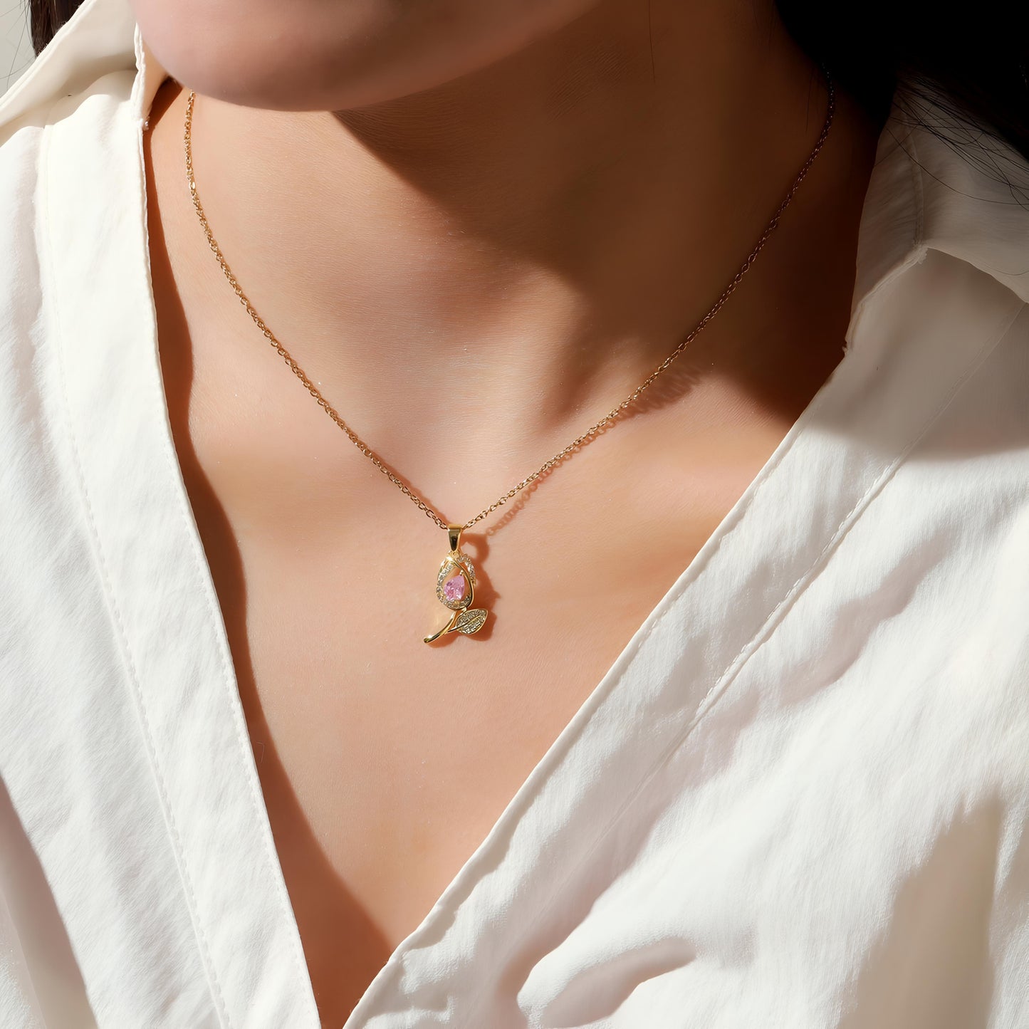 Falling for You Layered Necklace by GLEAMY