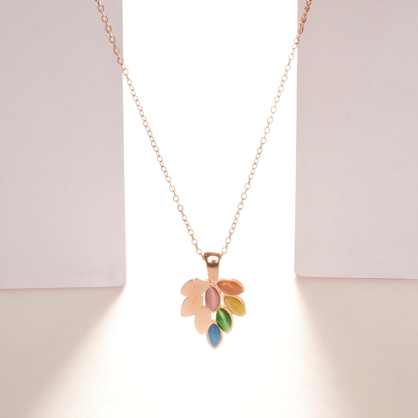 Colorful leaves Necklace by GLEAMY