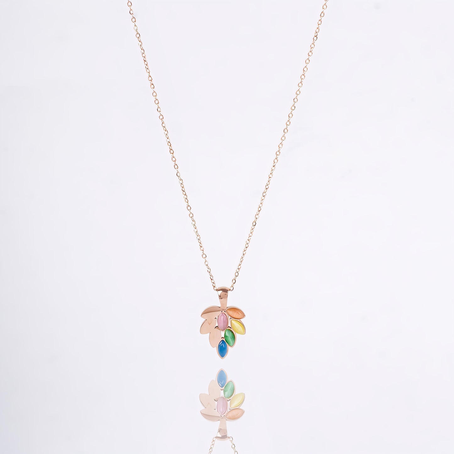 Colorful leaves Necklace by GLEAMY