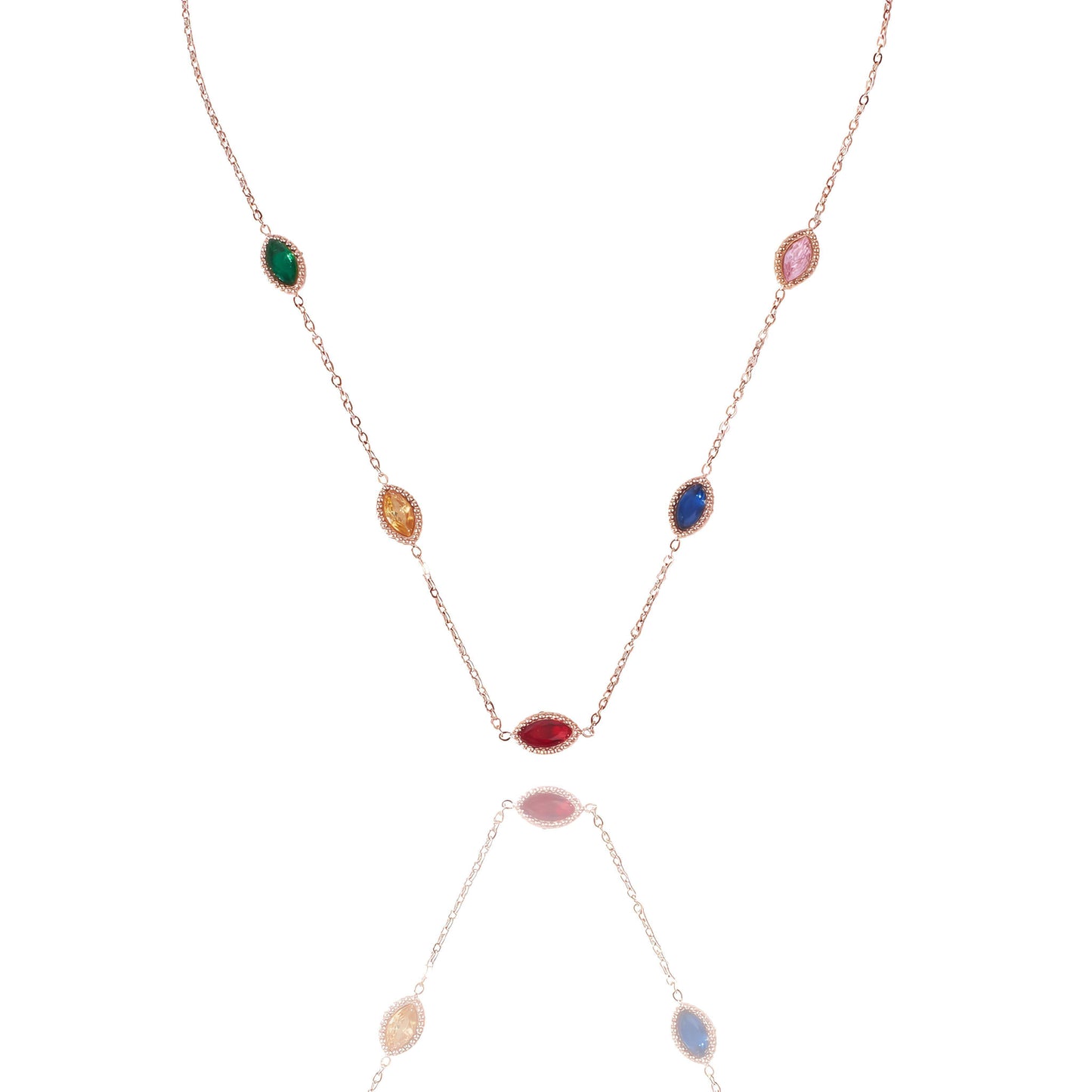 Dazzling Dreams Multi Diamond Necklace by GLEAMY