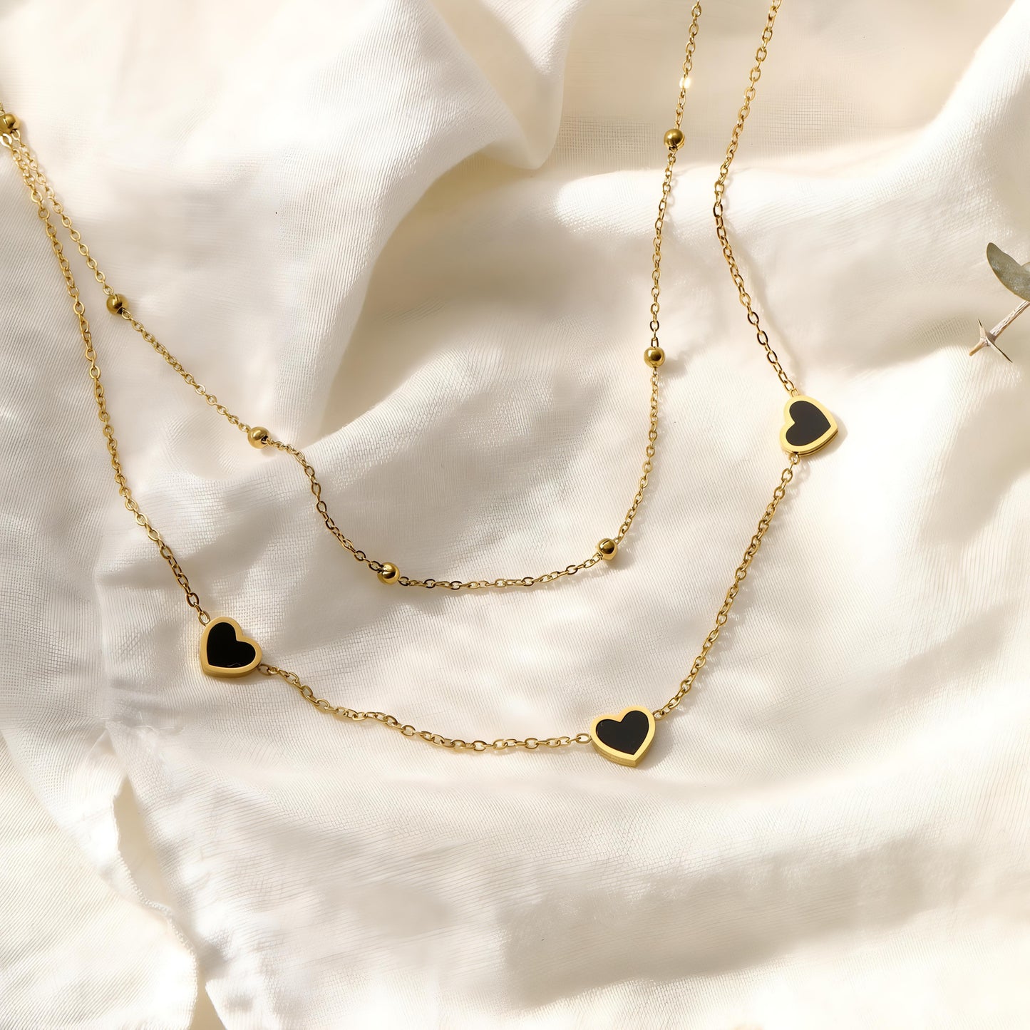 Love in Layers Golden Necklace by GLEAMY