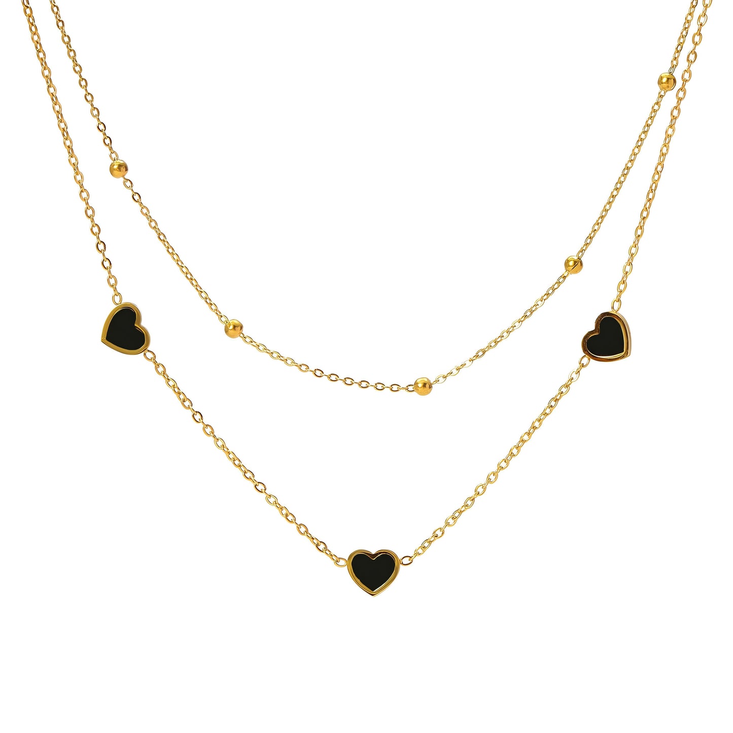 Love in Layers Golden Necklace by GLEAMY