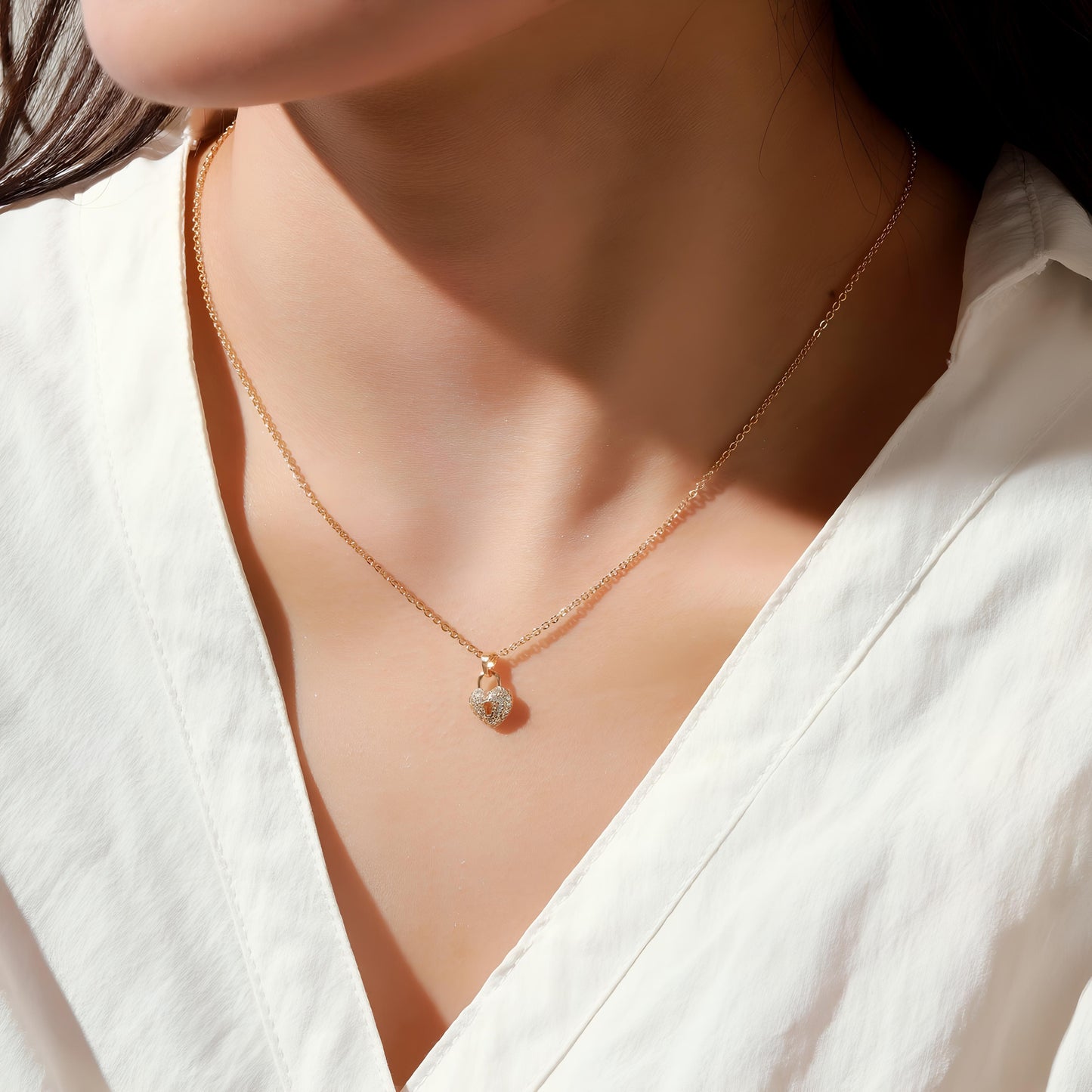 Locked in Love Necklace by GLEAMY