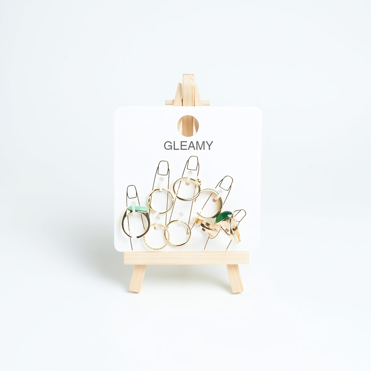 Set Of 8 Ignite Emerald Rings by GLEAMY