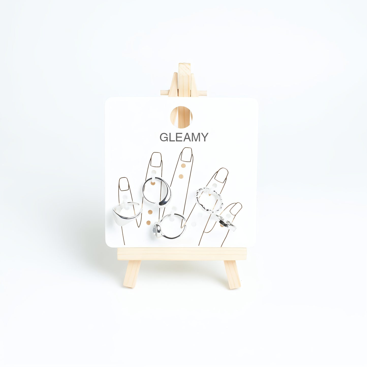 Set Of 5 Silver Sage Rings by GLEAMY
