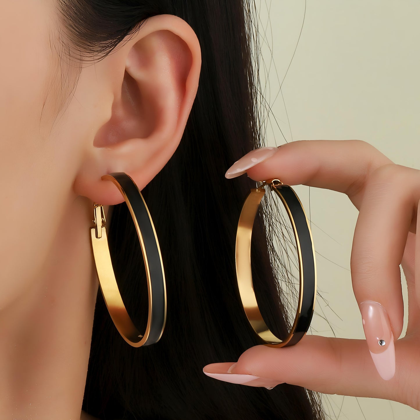 Uplifted Gold Hoop Earring by GLEAMY