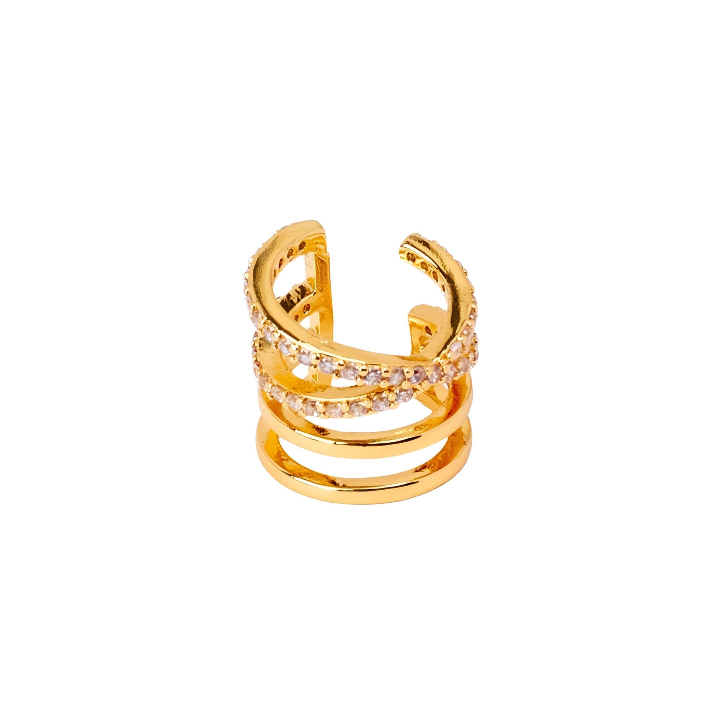 Nova Golden Cuff Earrings by GLEAMY