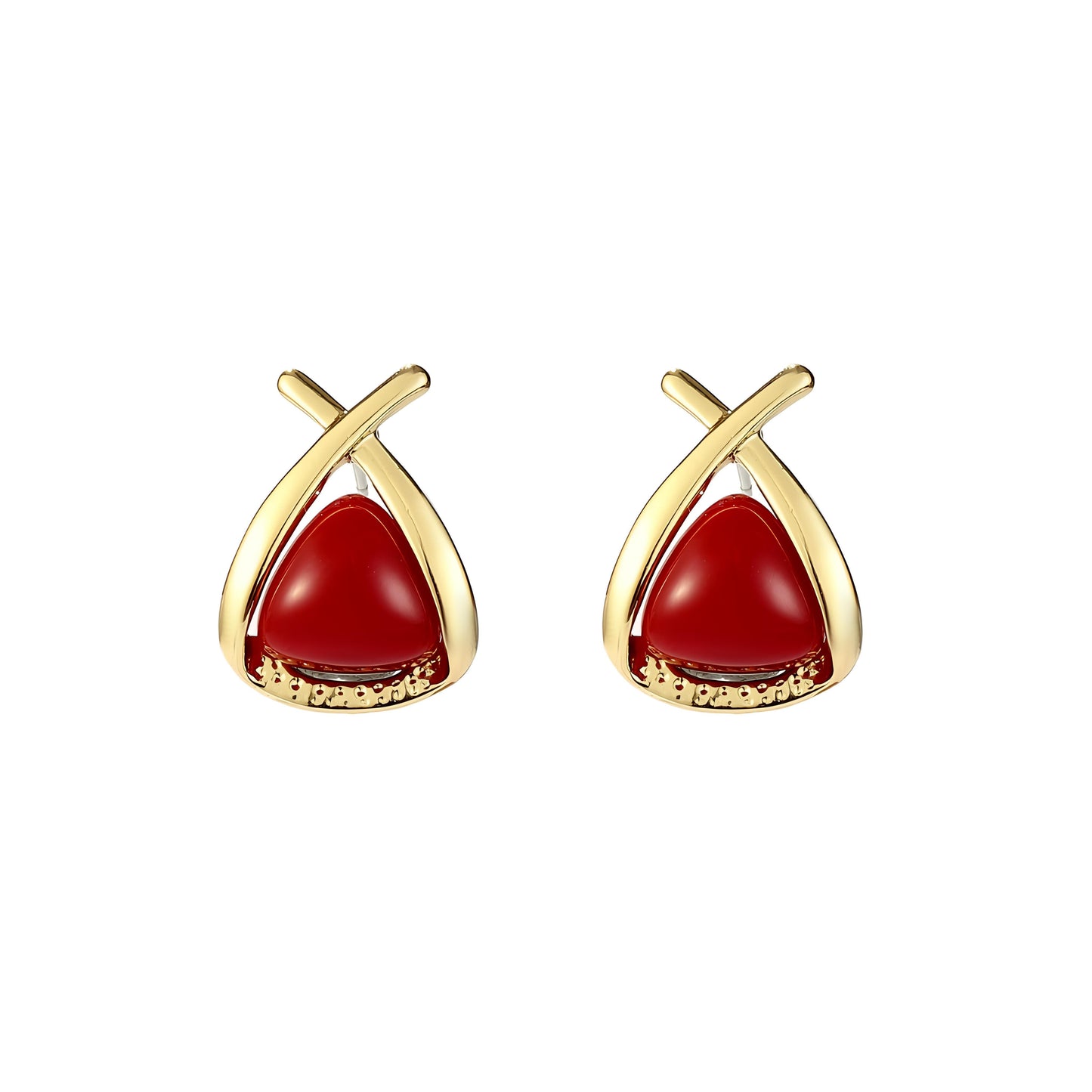 Ruby Blossom Earrings by GLEAMY