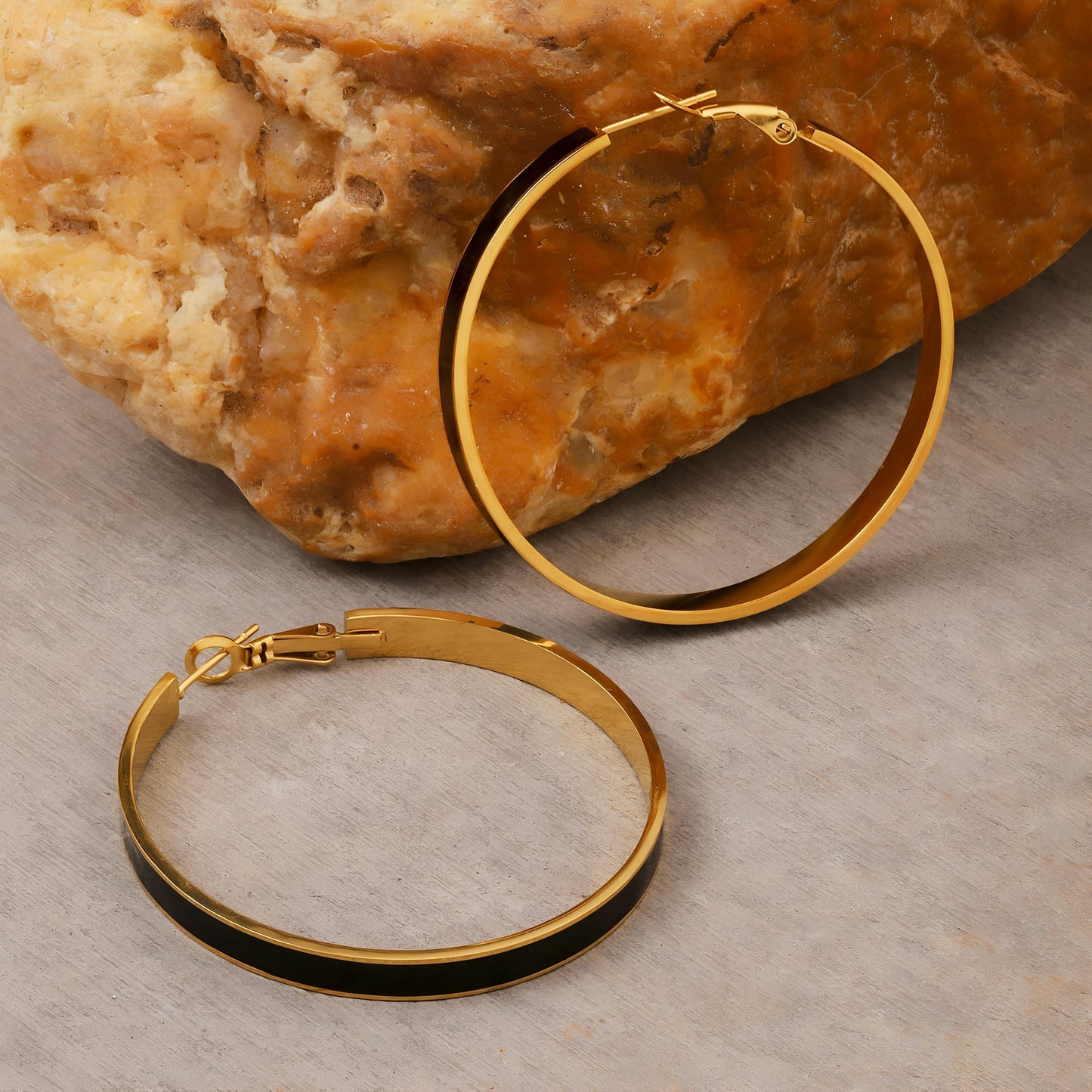 Uplifted Gold Hoop Earring by GLEAMY