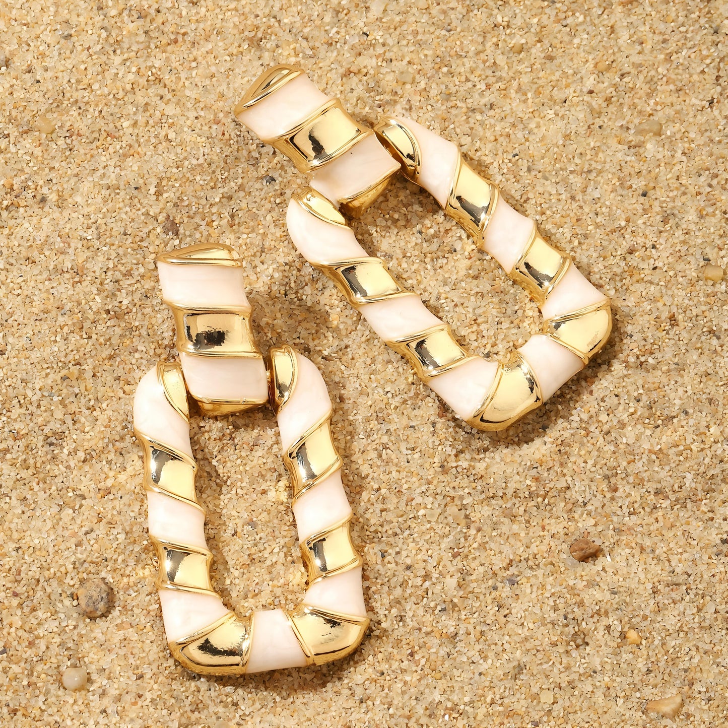 Gleaming White Luxury Gold Earring by GLEAMY