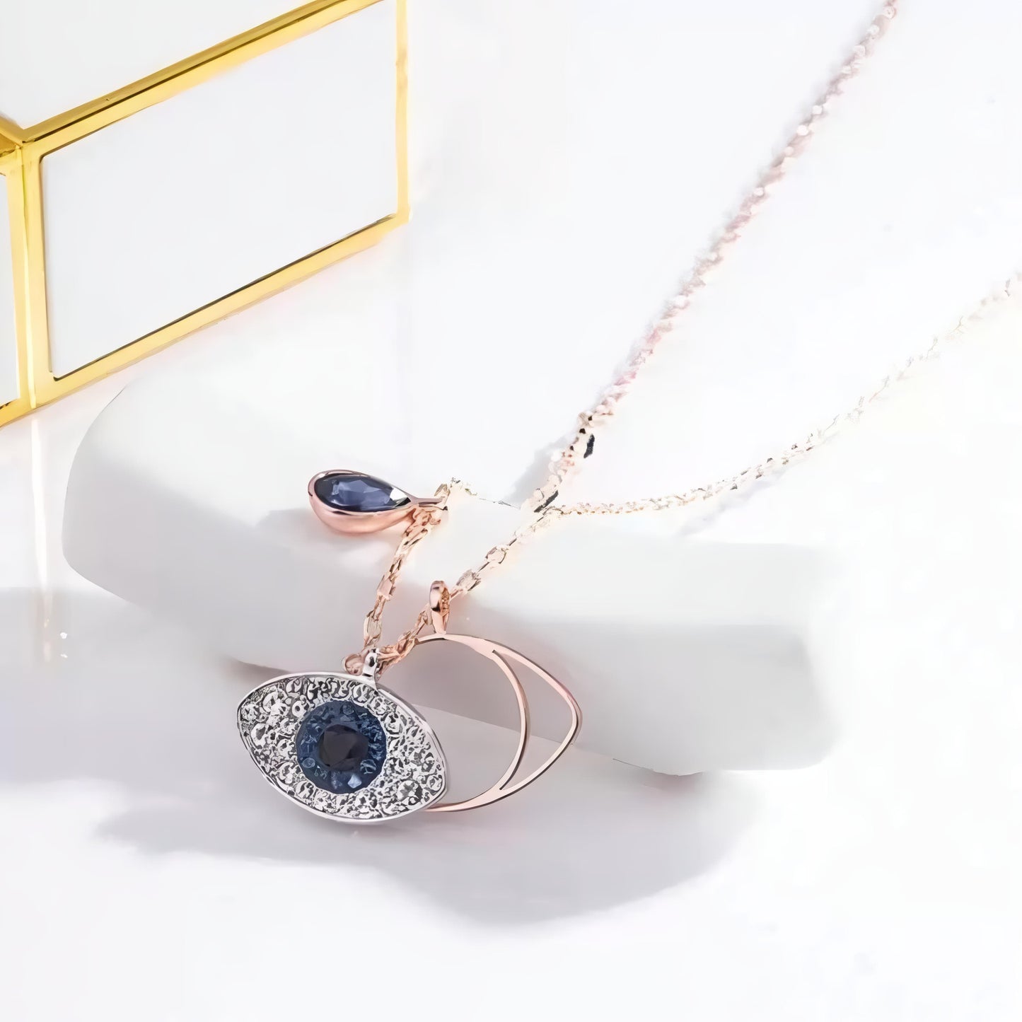 Sapphire Evil eye Necklace By Gleamy