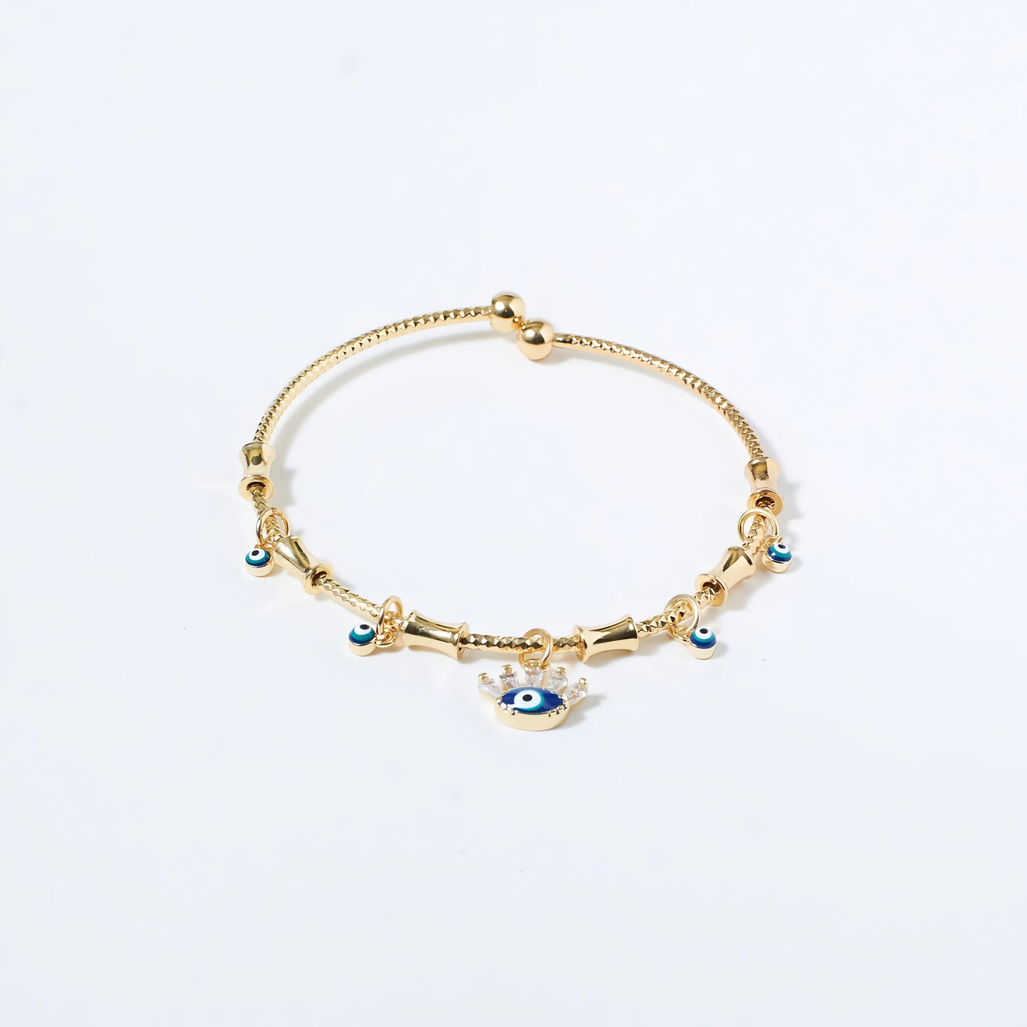 Chic Evil Eye Tassel Bangle By Gleamy