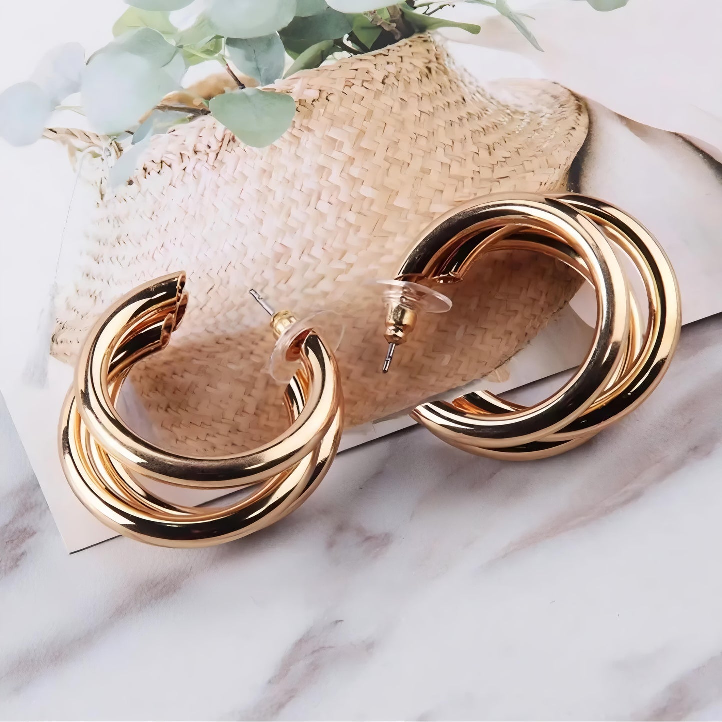 Triple Layer Quirky Hoop Earrings By Gleamy