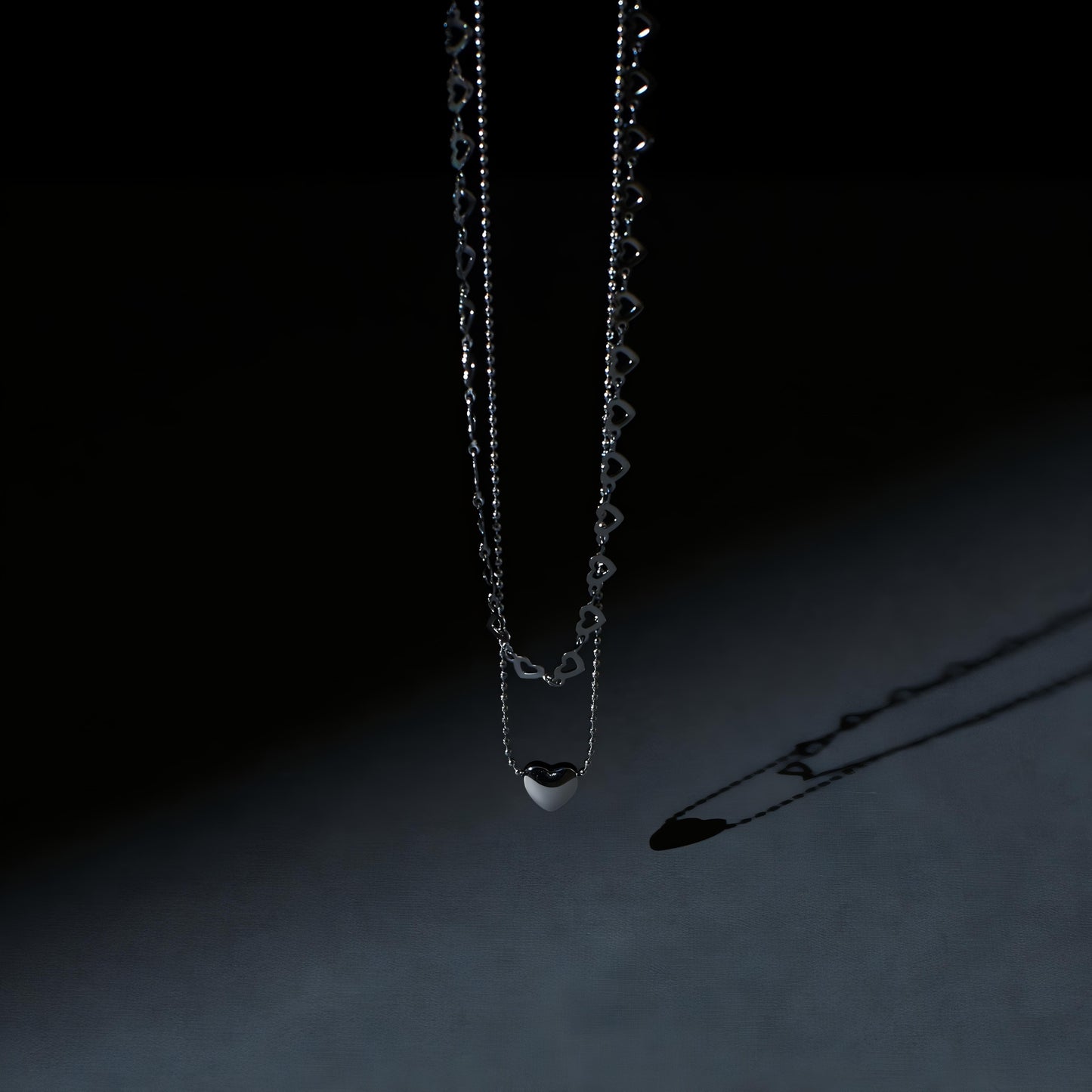 Falling In Love Silver Necklace By Gleamy