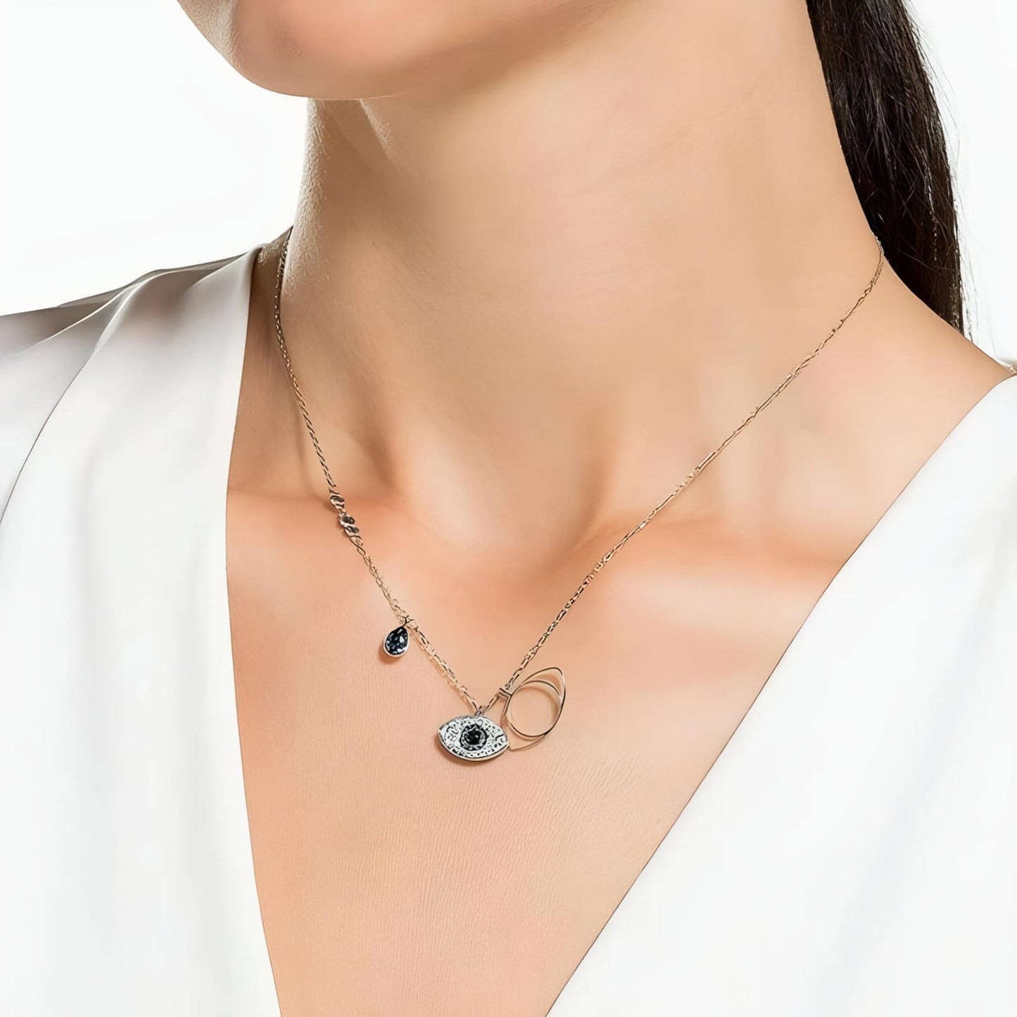 Sapphire Evil eye Necklace By Gleamy