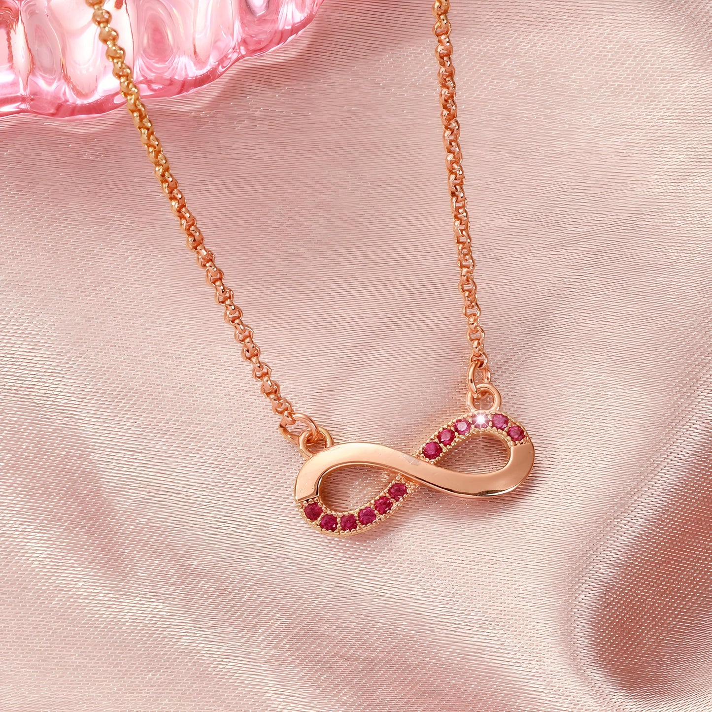 Eternal Connection Symbol Red Necklace By Gleamy