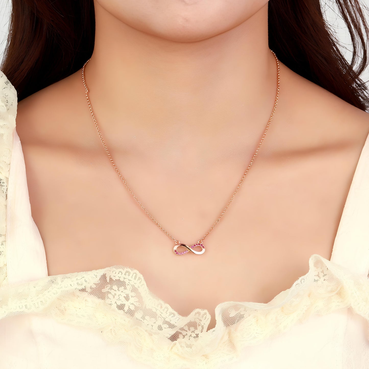 Eternal Connection Symbol Red Necklace By Gleamy
