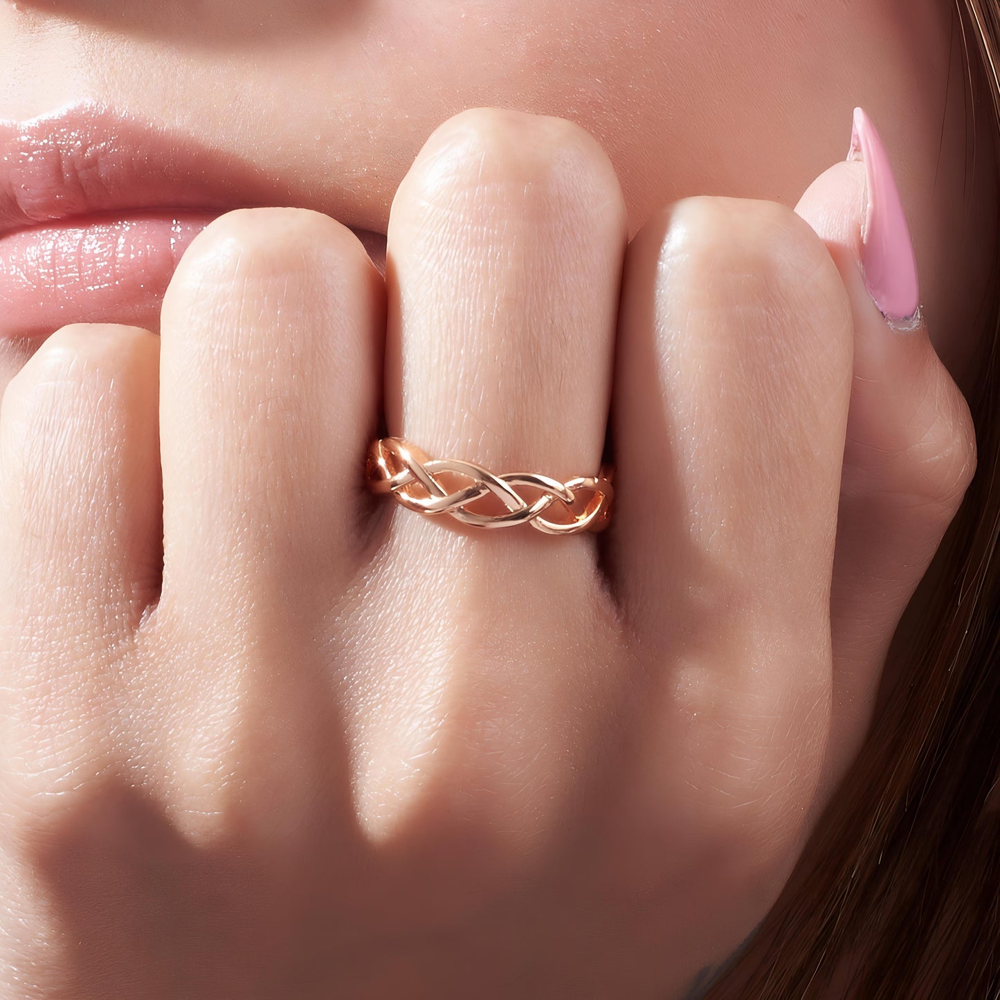 Never ending Infinity RoseGold Ring By Gleamy
