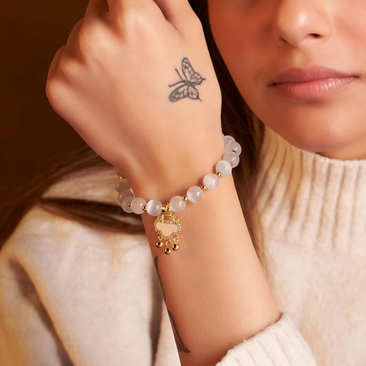 Soft Cloudstone Beaded Band by GLEAMY