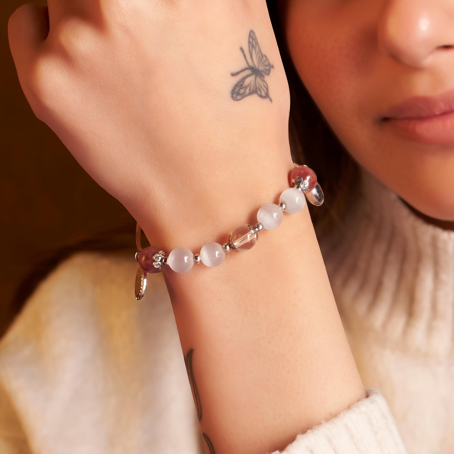 Sweetheart Rose Beaded Band by GLEAMY