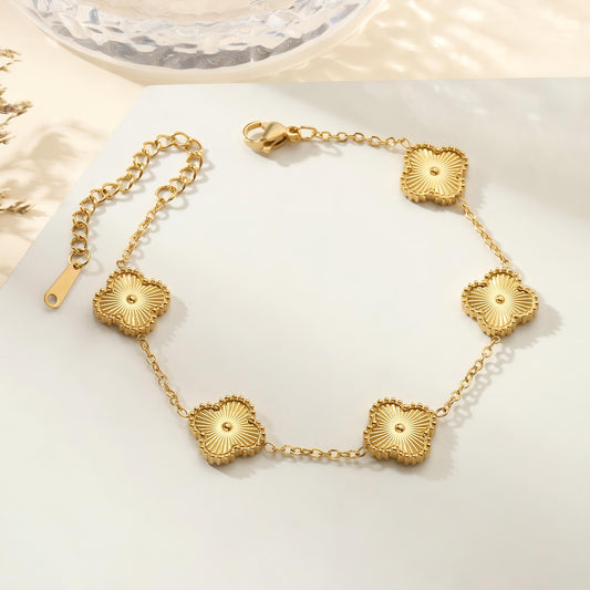 Golden Luck Leaflet Bracelet by GLEAMY
