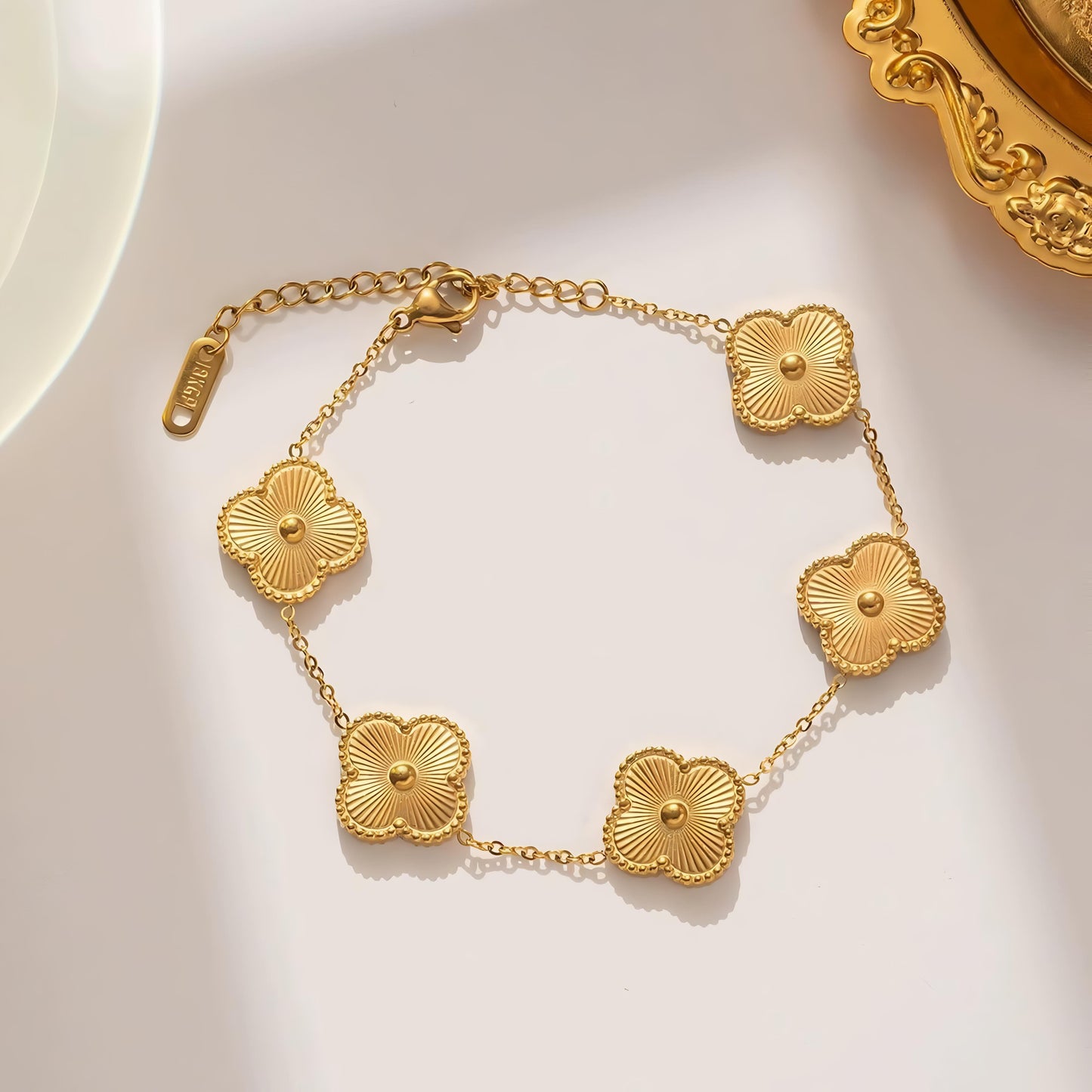 Golden Luck Leaflet Bracelet by GLEAMY