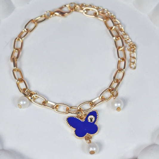 Butterfly Painted Evil Eye Bracelet by GLEAMY