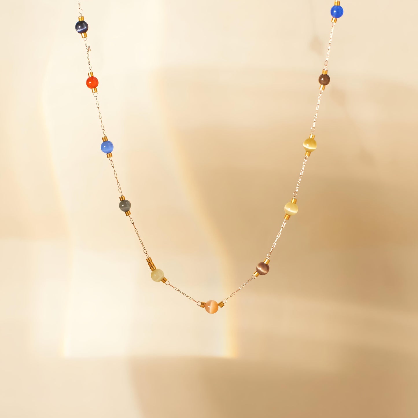 Jewel Tone Delight Rose gold Necklace by GLEAMY