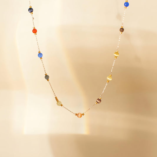 Jewel Tone Delight Rose gold Necklace by GLEAMY