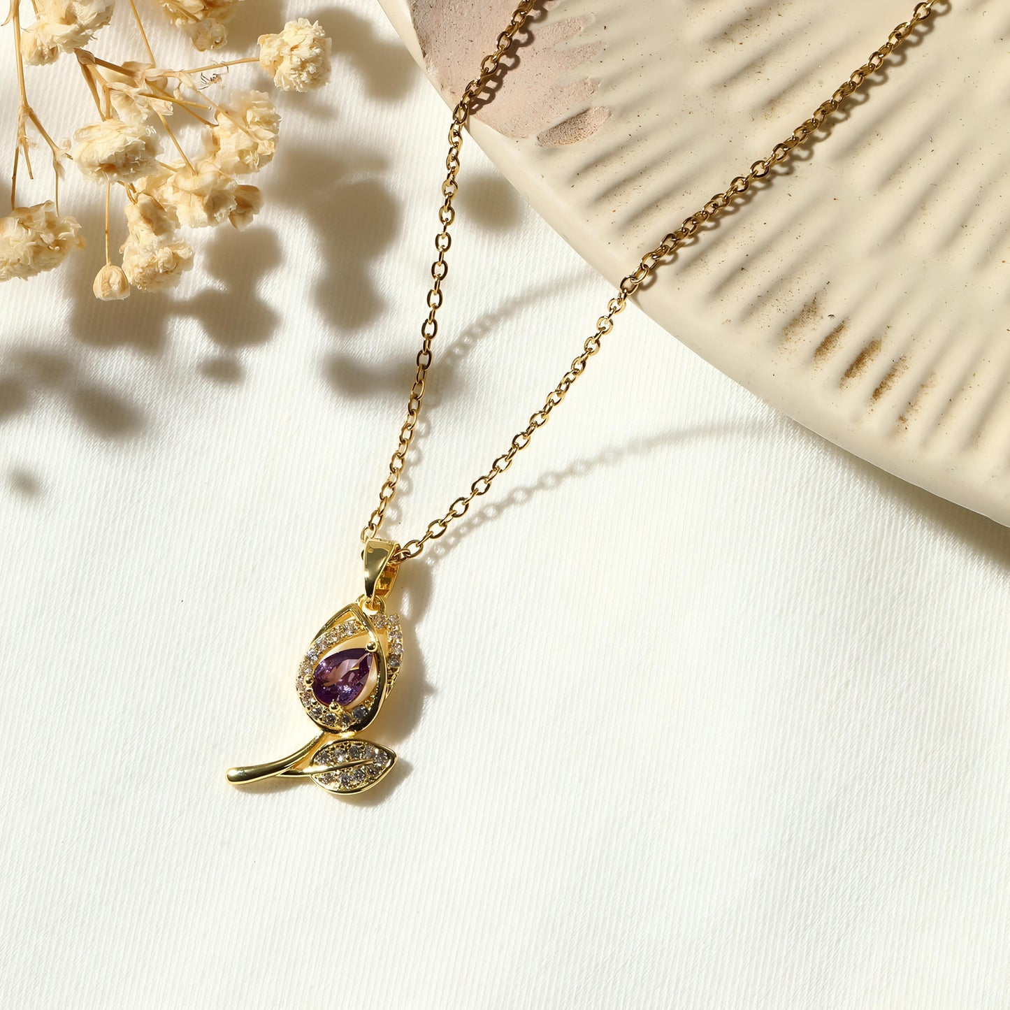 Amethyst Dew Necklace by GLEAMY