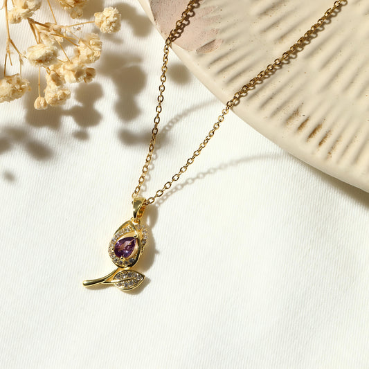 Amethyst Dew Necklace by GLEAMY
