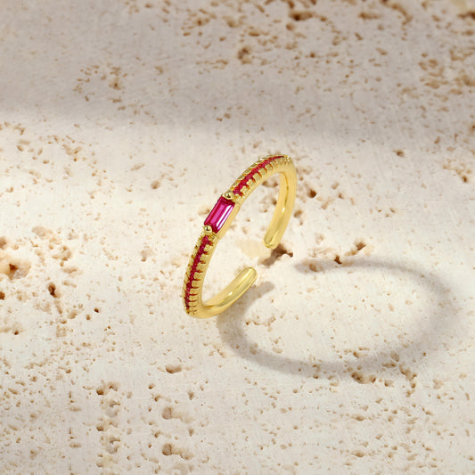 Forget Me Not Ring - Cranberry by GLEAMY