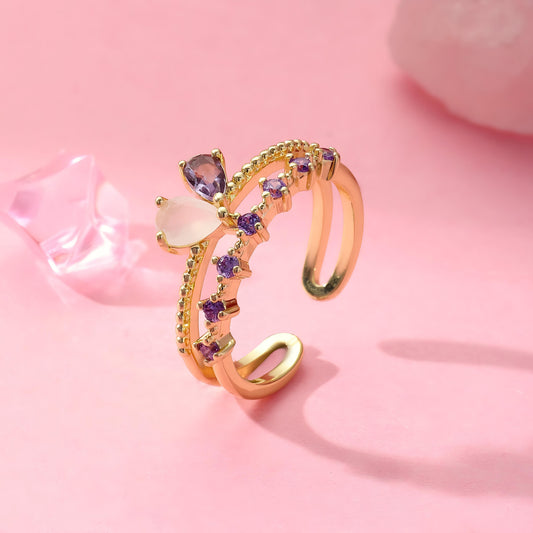 Majestic Stone Crown Ring by GLEAMY