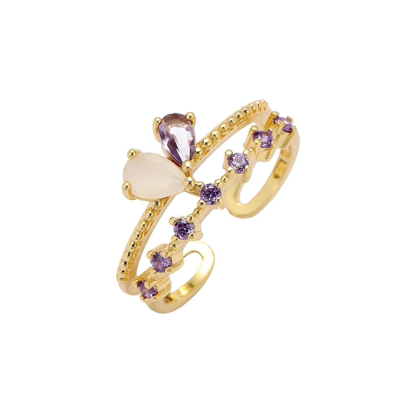 Majestic Stone Crown Ring by GLEAMY
