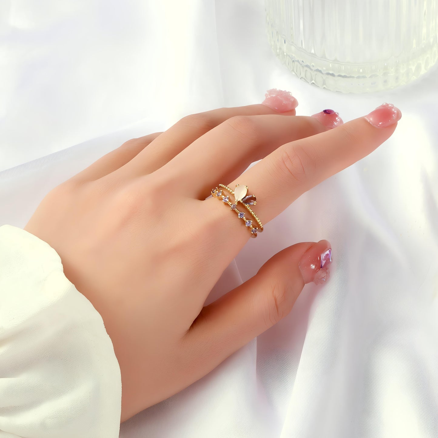 Majestic Stone Crown Ring by GLEAMY