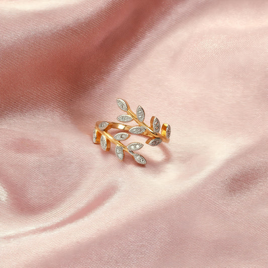 Orbit Leaf Diamond Ring by GLEAMY